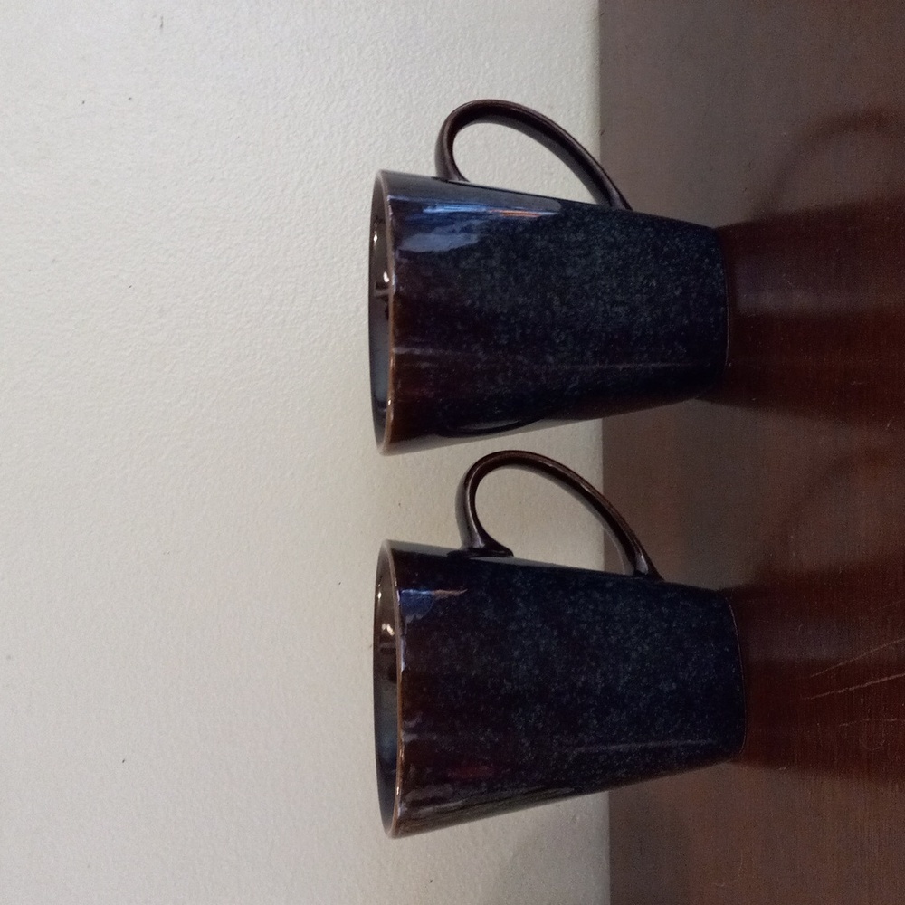 Master Cuisine Mugs Set of 2 Brown  Stoneware Coffee Tea Cup 14 oz 4.75"